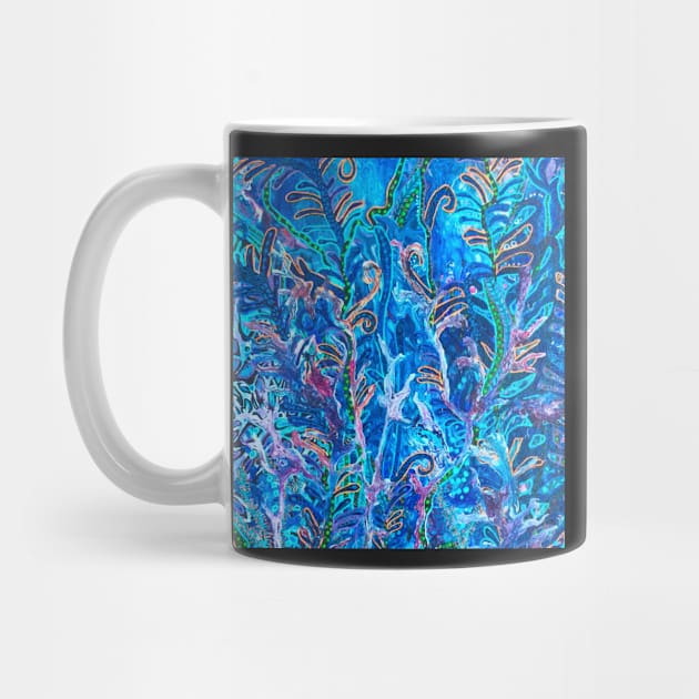 Blue Abstract Sea Garden by traceyart